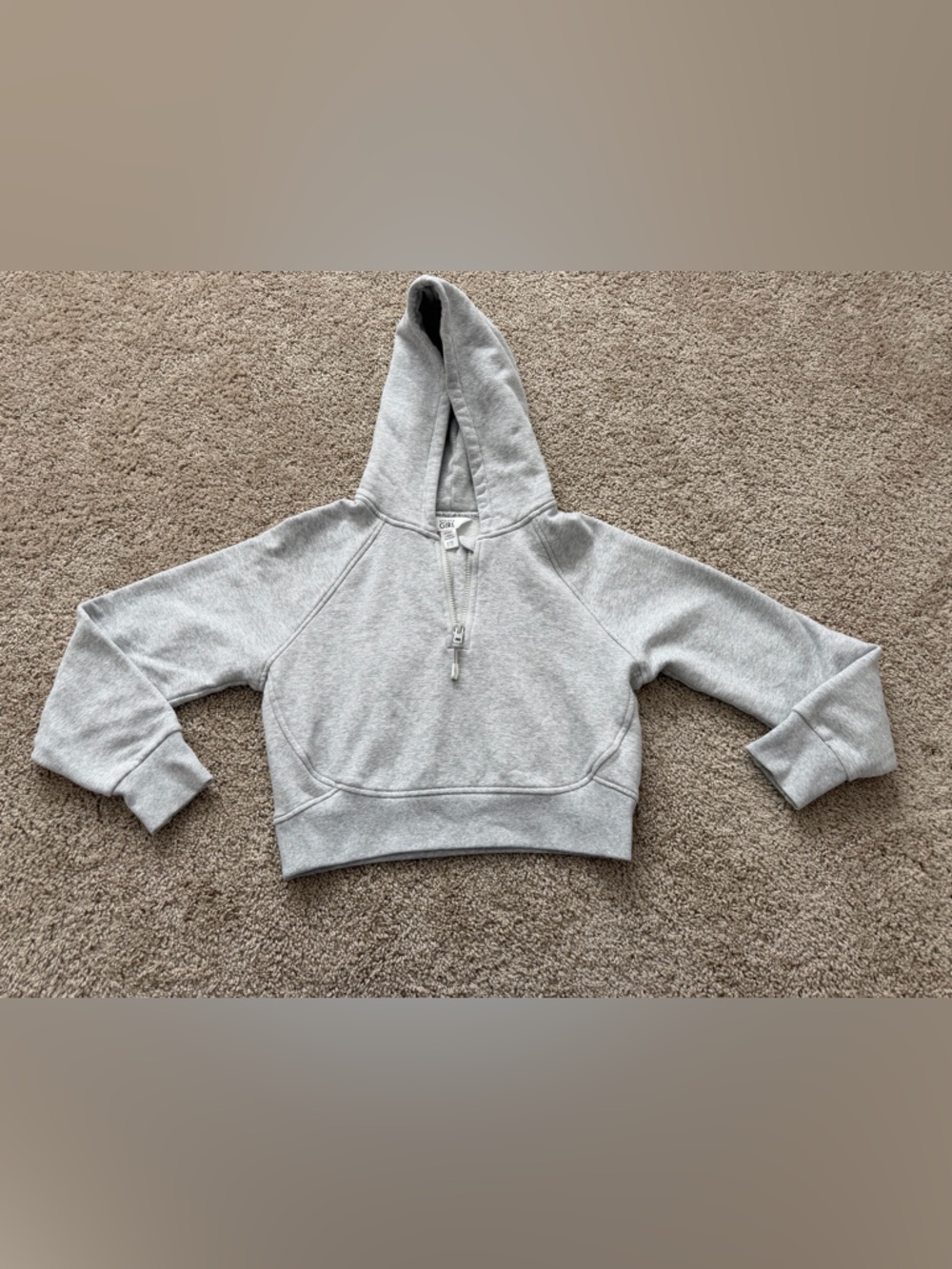 Athleta Girl All Day Half Zip Hoodie Size L 12 Cozy Fleece Pullover Athleisure